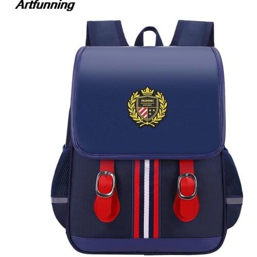 Artfunning British style Children School Bags for Boys Girls Waterproof Orthopedic Backpacks schoolbag kids Mochila Infantil