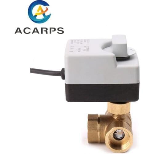 1/2“ 3/4” 1“ 2 inch 3 Way Motorized Ball Valve Electric Ball valve Two Line AC220V Ball valve With Manual Switch