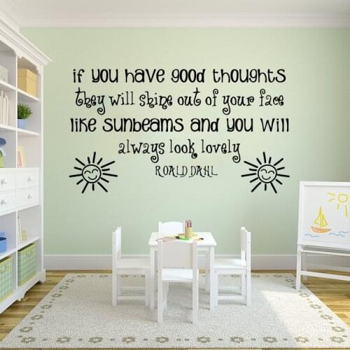 If You Have Good Thoughts Inspired By Roald Dahl Wall Sticker Kids Room Nursery Motivational Quote Wall Decal Bedroom Vinyl