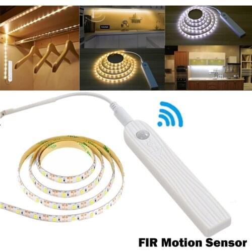 1M 2M 5M With Dattery Powered LED Light With PIR Motion Sensor Night Light Ded Cabinet Stairs Kitchen Cabinet Any Place Lighting