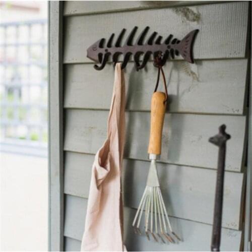 Fashionable Simple Wall Hanging Hook Wall-mounted Fish Bone Key Hanging Hook Industrial Style Bar Cafe Wall Decoration Coat Hook