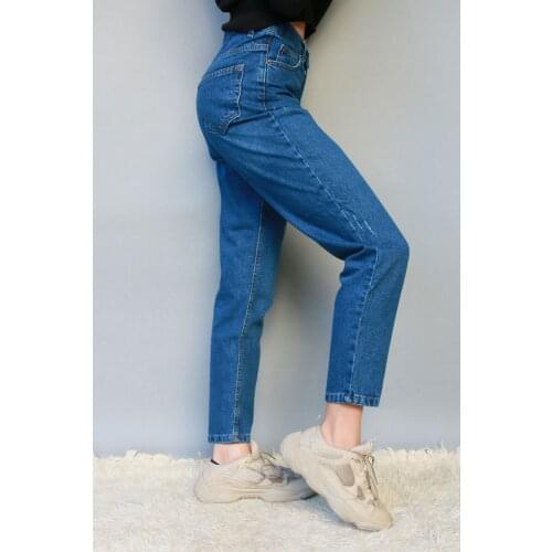 2021 New Spring High Waist Mom Jeans Woman Fashionable Casual Straight Female Washed Denim Skinny Pencil Pants