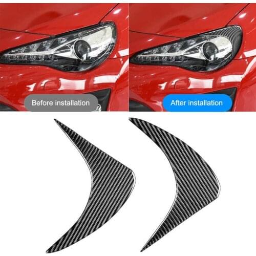 Pair Carbon Fiber Headlight Eyebrow Front Lamp Eyelid Fit for Subaru BRZ 2012 2013 2014 2015 Car accessories