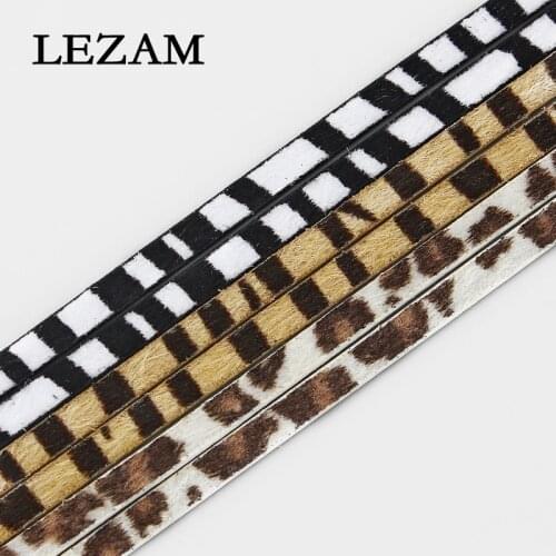 1.2meter Fashion Jewelry 5x2mm Flat Pu Leather Cord Stick Zabra/Pinto Further Cord For Diy Jewelry Making Findings Material