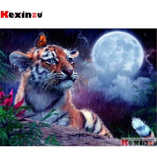 Full Square/Round 5d Diamond Painting Moon tiger 3d Embroidery Cross Stitch Diamond Mosaic Full Picture Rhinestone Decor W16431