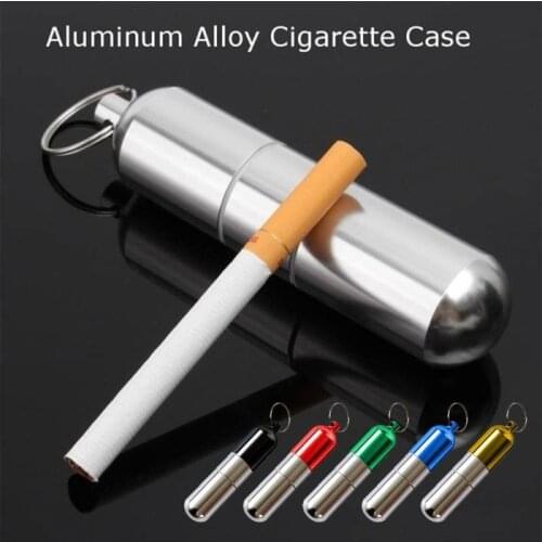 Portable Mini Pill Case Keychain Ring Moisture-proof Anti-pressure Creative Cool Metal Cigarette Toothpicks Capsule Storage Box