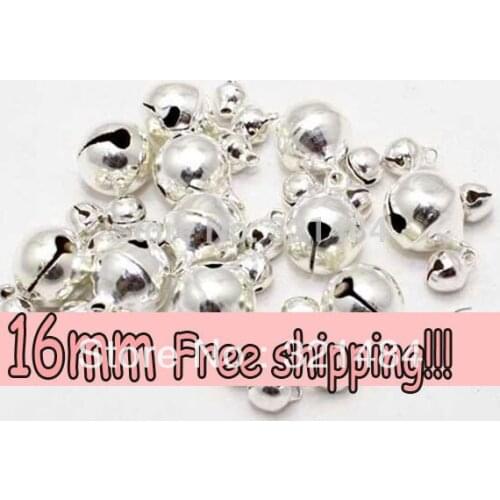 Silver Plated 300pcs 16mm Fashion Metal Jingle Bell Charms Christmas Jewelry Gift DIY Findings Accessories