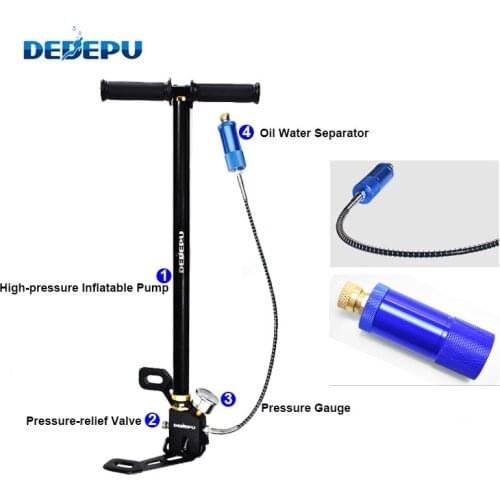 DEDEPU Manual Pump Hand Operated PCP Pump , Mini High Pressure Compressor for Car Bicycle Hunting and Respirator