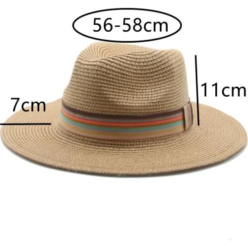 Women summer hats men big brim solid belt band striped casual sun hats men women green pink yellow sun protection men straw hats
