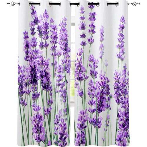 Bedroom Kitchen Curtains Lavender Plant Flowers Curtain Living Room Decoration Items Window Curtains for Living Room