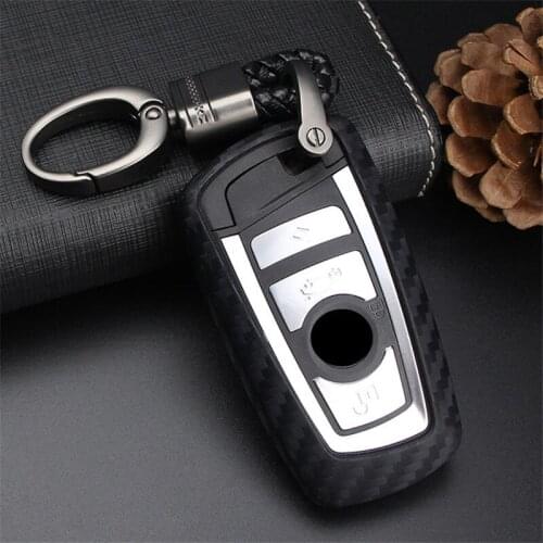 Silicone Carbon Fiber Key Case For Bmw F30 F20 F10 G30 1 2 3 4 5 6 7 Series X3 X4 X5 X6 320I 116I 328I 530 Car Key Cover For Bmw