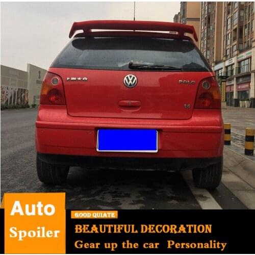 For Volkswagen Polo Spoiler ABS Plastic Material Car Rear Wing Trunk Rear Roof Spoiler Sport Fit For POLO 2006/2007/08/2009/2010