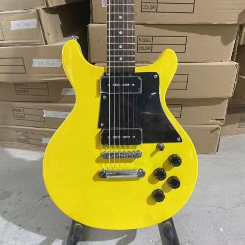Studio Electric Guitar Honeybee Yellow Color Rosewood Fingerboard Mahogany Body Black Hardware High Quality Guitarar Free Ship