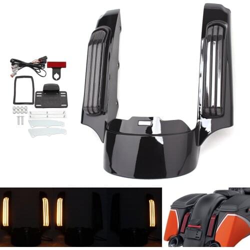 Motorcycle LED Taillight Rear Fender Extension Fascia Smoke Lens For Harley Touring Electra Road Glide Ultra 14+ FLHR FLTRX FLHX