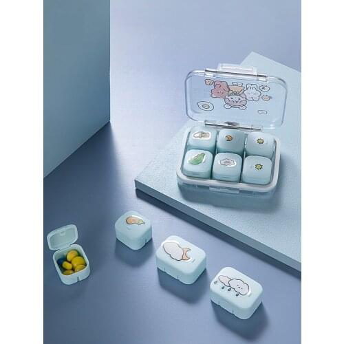 GY Medicine Box Packing Portable Small Portable Mini Storage Box 7 Days Morning, Middle and Night Tablet Box Large Capacity