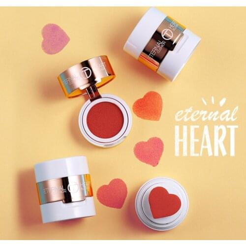 Air Cushion Blusher Folding Heart Shape Shimmer Blush Rouge 4 Colors Easy To Wear Natural Face Contour Make Up