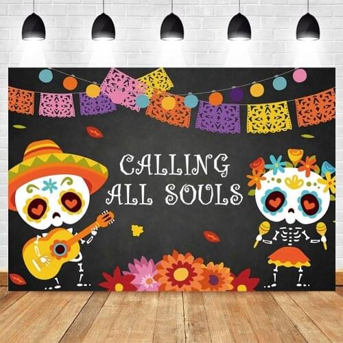 Yeele Photography Photocall Mexican Day Of The Dead Background Skull Guitar Music Party Decor Backdrop Photo Studio Photographic