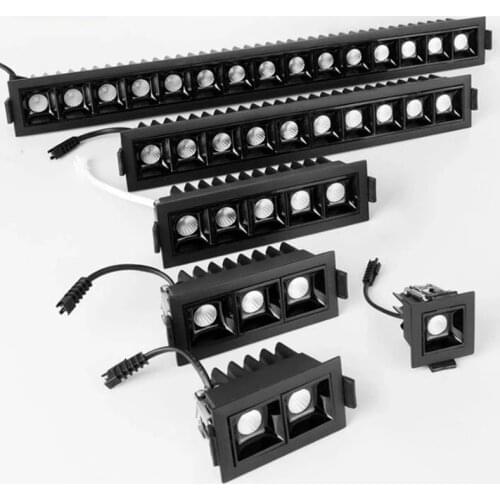 Dimmable Recessed Spotlights Square Strip CREE Ceiling Lights 10W 20W 30W COB LED AC240V LED Downlight Strip Lamp Bedroom Hotel