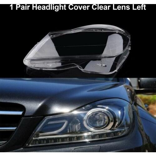 1 Pair Headlight Cover Clear Lens Left & Right A2048203539/A2048203639 Replacement for Mercedes Benz C Class W204 2011-2013