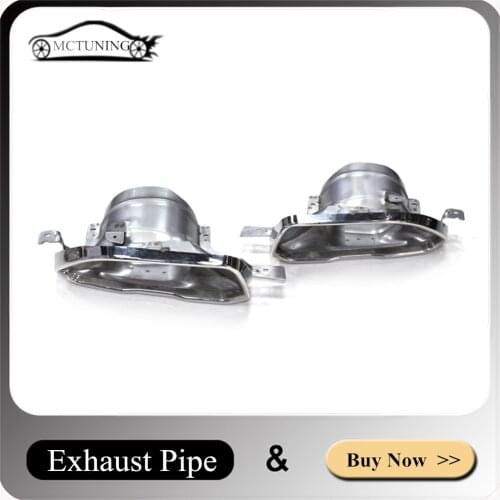 1 Pair Black Silver Stainless Steel Exhaust Pipe For 3 series G20 G28 325i M340i 2019-2020 Original Style Square Muffler Tip