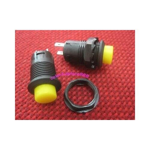 10pcs, Yellow Lock Locking Latching OFF- ON Push Button Car/Boat Switch 12mm New