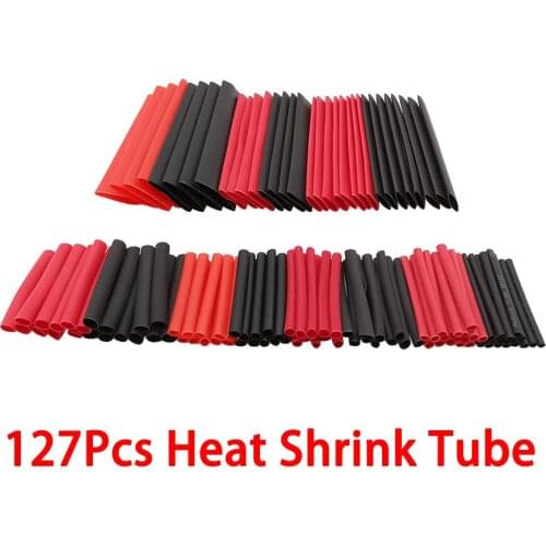 127 Pcs/Set Heat Shrink Tube 2:1 Polyolefin Heat Shrink Tube Shrinkable Sleeve Insulation Shrinkable Wire Cable Protector Wrap