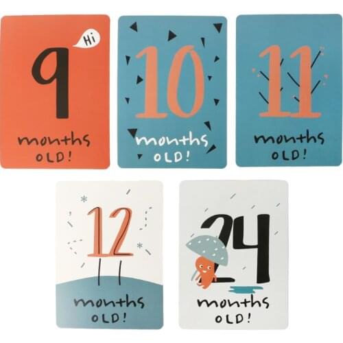 20 Pcs/Set Month Card Baby Photography Photo Cards Monthly Newborn Photos Funny Cartoon Decoration Creative Commemorative Memori