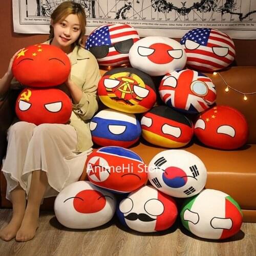 30/40cm Polandball Plush Doll France USA China Russia USSR Italy Germany Japan Korea GBR Countryball Pillow Cosplay Toy Gift