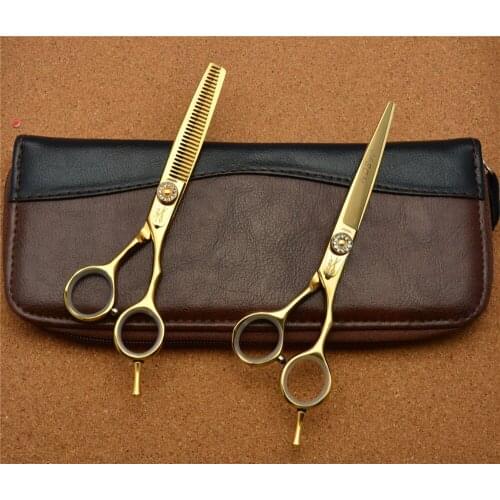 328# 6.0'' Brand Jason TOP GRADE Hairdressing Scissors JP 440C Diamante Barberss Cutting Scissors Thinning Shears Hair Scissors