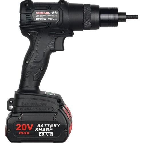 Brushless Electric Ramm Gun Lithium Battery Rechargeable Automatic Rivet Nut Gun Rivet Tool 20V M3-M12 2/4Ah