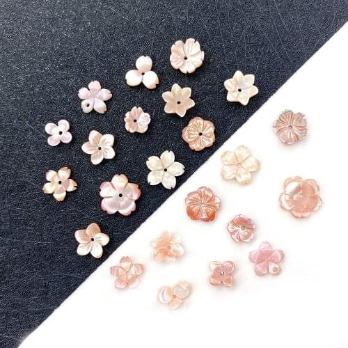 3pcs/bag Natural Shell Spacer Beads Pink Pearl Shell Flower Shaped Beads for DIY Jewelry Making Bracelet Necklace Accessories