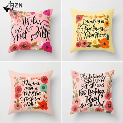 Factory direct polyester garland letter printing pillowcase Sofa pillow cover Throw Pillow office chair pillow cushion cover
