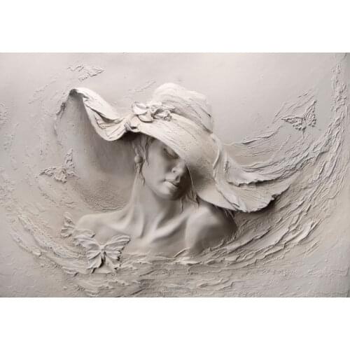 JMINE Div 5D 3d Girl Hat Lady Full Diamond Painting cross stitch kits art High Quality Portrait 3D paint by diamonds