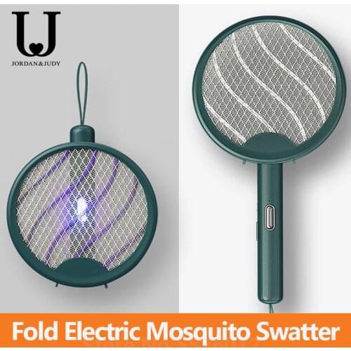 Jordan&judy Rotary Electric Mosquito Swatter Portable USB Charging LED Mosquito Dispeller Foldable Insect Trap