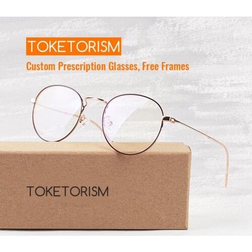 Toketorism Anti Blue Light Glasses Metal Frame Round Eyeglasses For Women And Men 580