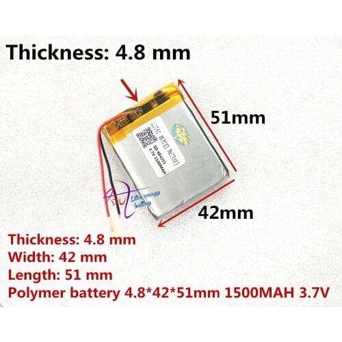 Liter energy battery 3.7V lithium polymer battery 1500mAh C430 GPS navigator 484251 recorder