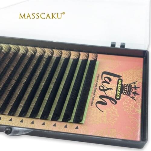 MASSCAKU 16rows/case Faux mink soft eyelash extension False eyelashes individual eyelashes premium maquiagem cilios makeup tool