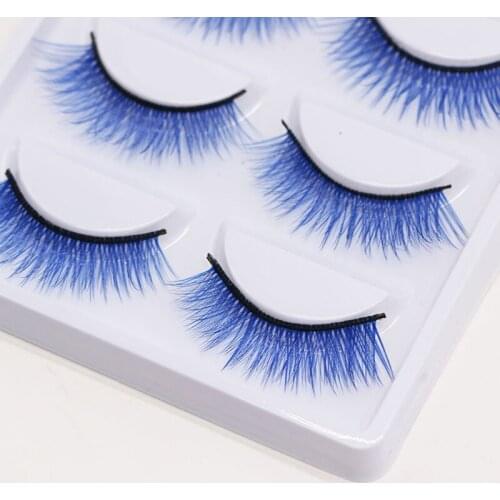 5 Pair Blue Purple False Eyelash Set Dramatic False Eyelashes Wholesale Beauty Fake Eyelash Extension Maquiagem