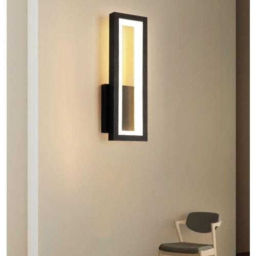 Nordic Modern LED Wall Lamps for Bedroom Bedside Living Room Indoor Lighting Sconce Black White Gold Wall Light Aisle Lighting
