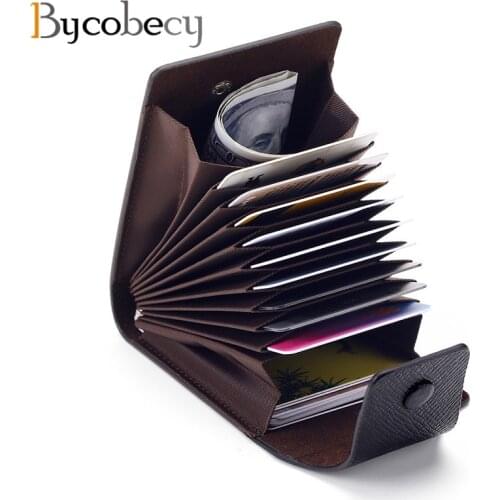 BYCOBECY New Multi-function Document Wallet Unisex Business Card Holder Organ Card Package ID Card Credit Card Holder Organizer