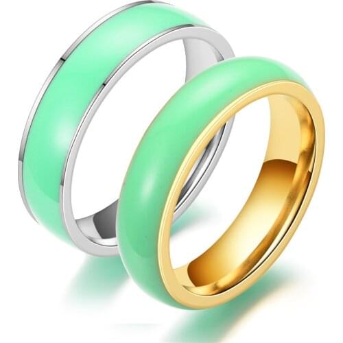 6mm wide drop oil titanium steel drop shape retro fashion proposal love couple ring