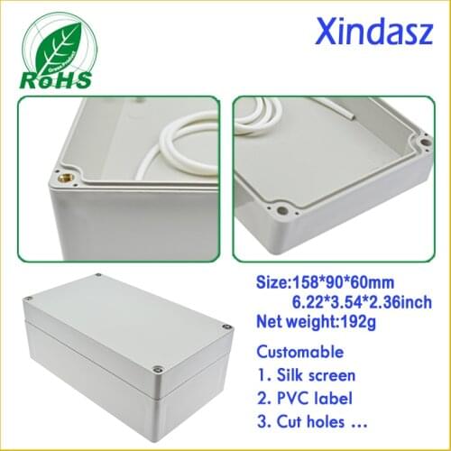 XD-F2 5pcs/Lot)158*90*60mm plastic boxes electronics enclosure plastic box for electronic project waterproof plastic box
