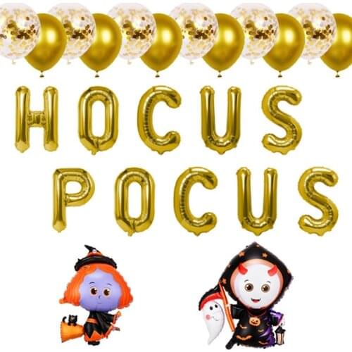 Hocus Pocus Banner Mylar Foil Balloon Halloween Party Decorations Witch Party Supplies Hocus Pocus Decor Halloween Banner Decor