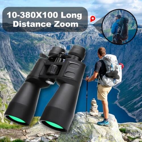 High Magnification 10-60 Times Power Binoculars Long Range 10-380X100 Professional Zoom HD Waterproof BAK4 Hunting Telescope