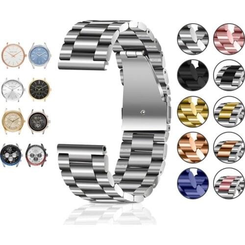 Stainless Steel Watchband For Dw Samsung Watch 16mm 18mm 20mm 22mm 24mm Men Women Watch Band Metal Strap Wrist Bracelet Silver