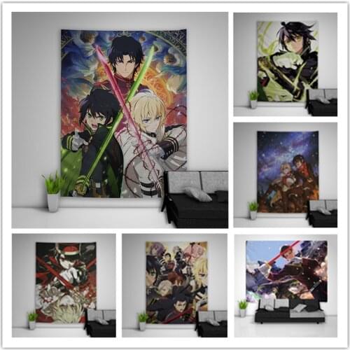 Seraph Of The End Hyakuya Mikaela Hyakuya Yuuichirou Tapestry Art Wall Hanging Sofa Table Bed Cover Home Decor Dorm Gift