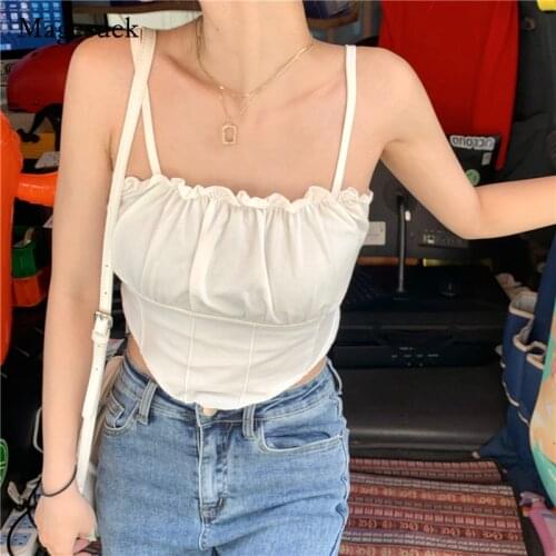 Chic Summer Women Short Tops Solid Cotton Square Collar Sleeveless Shirt for Women Sexy Party Slim Casual Women Tops Blusa 14359