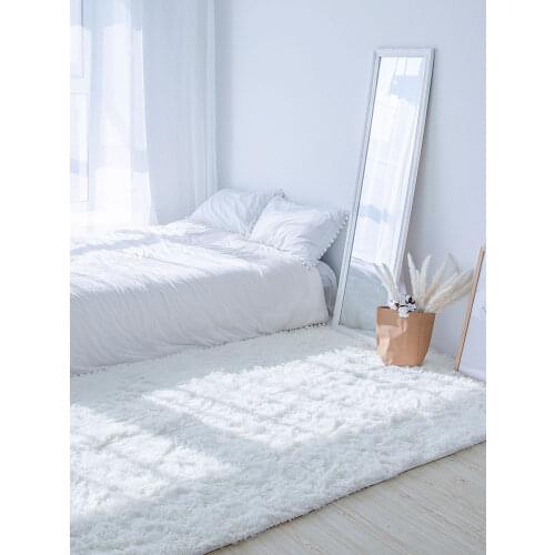 Nordic Instagram Style Bedroom Carpet Bay Window Full of Bedside Blanket Thick Bed Front Home Girl Solid Color Plush