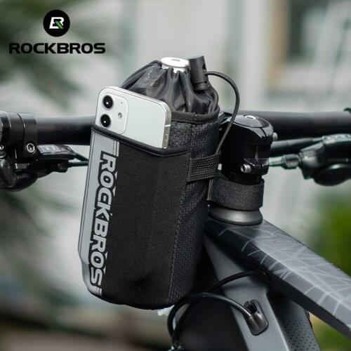 ROCKBROS Bicycle Bag Cycling Water Bottle Carrier Pouch MTB Bike Bag Riding Handlebar Bag Handlebar Package Bicycle Accessories