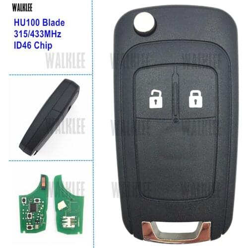 WALKLEE Remote Key suit for Chevrolet Malibu Cruze Aveo Spark Sail 315MHz or 433MHz with ID46 Integrated Chip